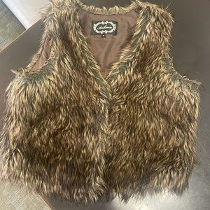 Medium brown faux vest